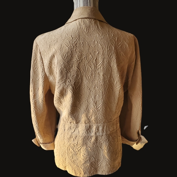 Coldwater Creek Unique Faux Suede Textured Top 3/4 Sleeve Size M - Picture 3 of 10